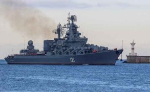 Russia says ammo aboard famed warship detonated

