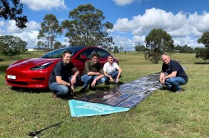 Aussie scientists hook up solar panel to Tesla for 15,000 km trip