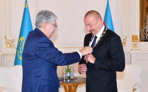 Present of Azerbaijan awarded highest order of Kazakhstan "Altyn Qyran" - "Golden Eagle"