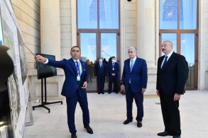 Azerbaijani, Kazakh presidents viewed project of Center for the Development of Creativity named after Kurmangazy