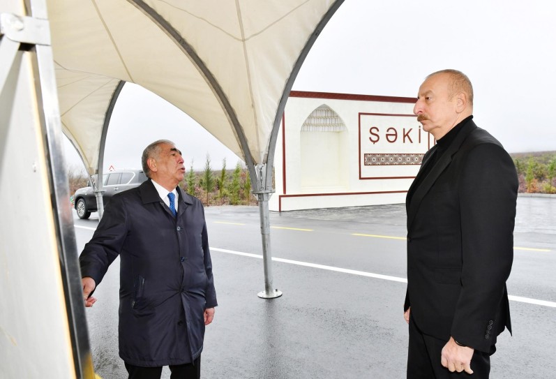 The President inaugurated the Oguz-Sheki highway after reconstruction